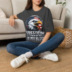Patriotic Eagle T-Shirt — 'Freedom in My Blood' American Flag Tee design.