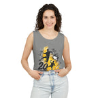Soccer 2016 Player Silhouette Tank Top — Yellow Brushstroke Sports Vest.