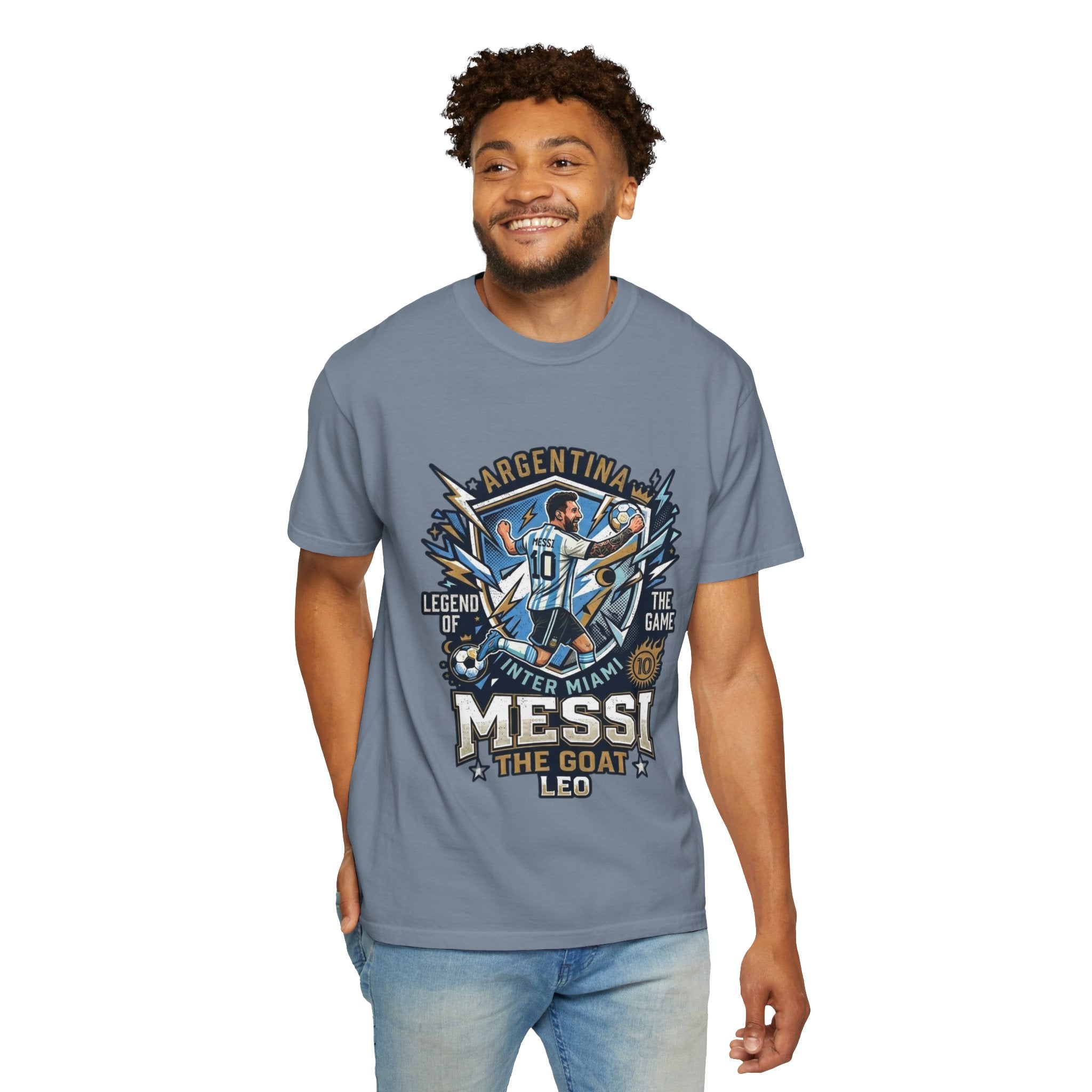 Messi "The GOAT" Soccer T-Shirt - Argentina Fan Version