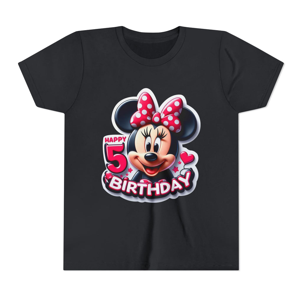 Minnie Mouse Happy 5th Birthday Youth Tee