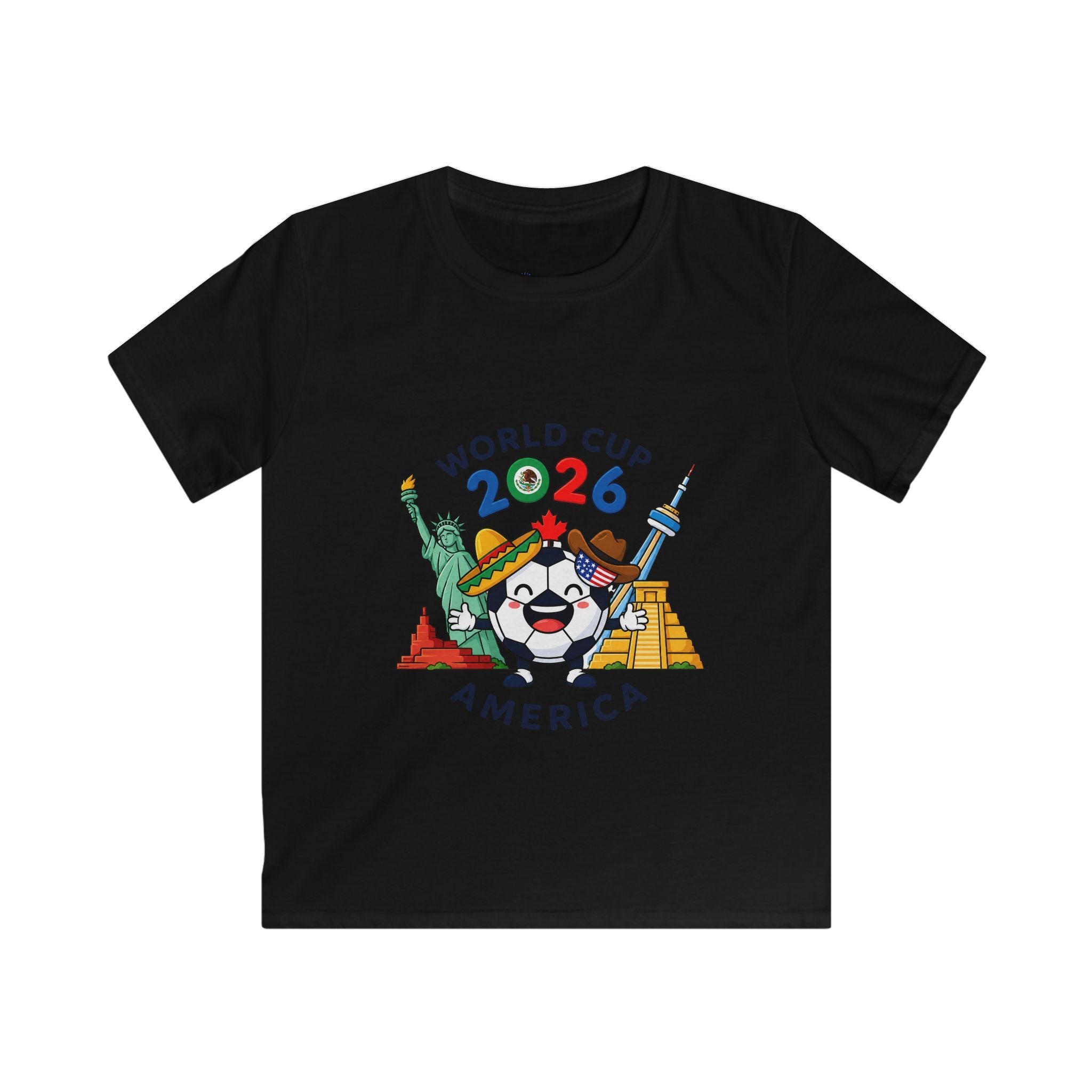 Kids Tee -  America Soccer Mascot & Landmarks