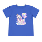 Toddler Tee — Pastel Unicorn "Happy Birthday" Shirt with Balloons