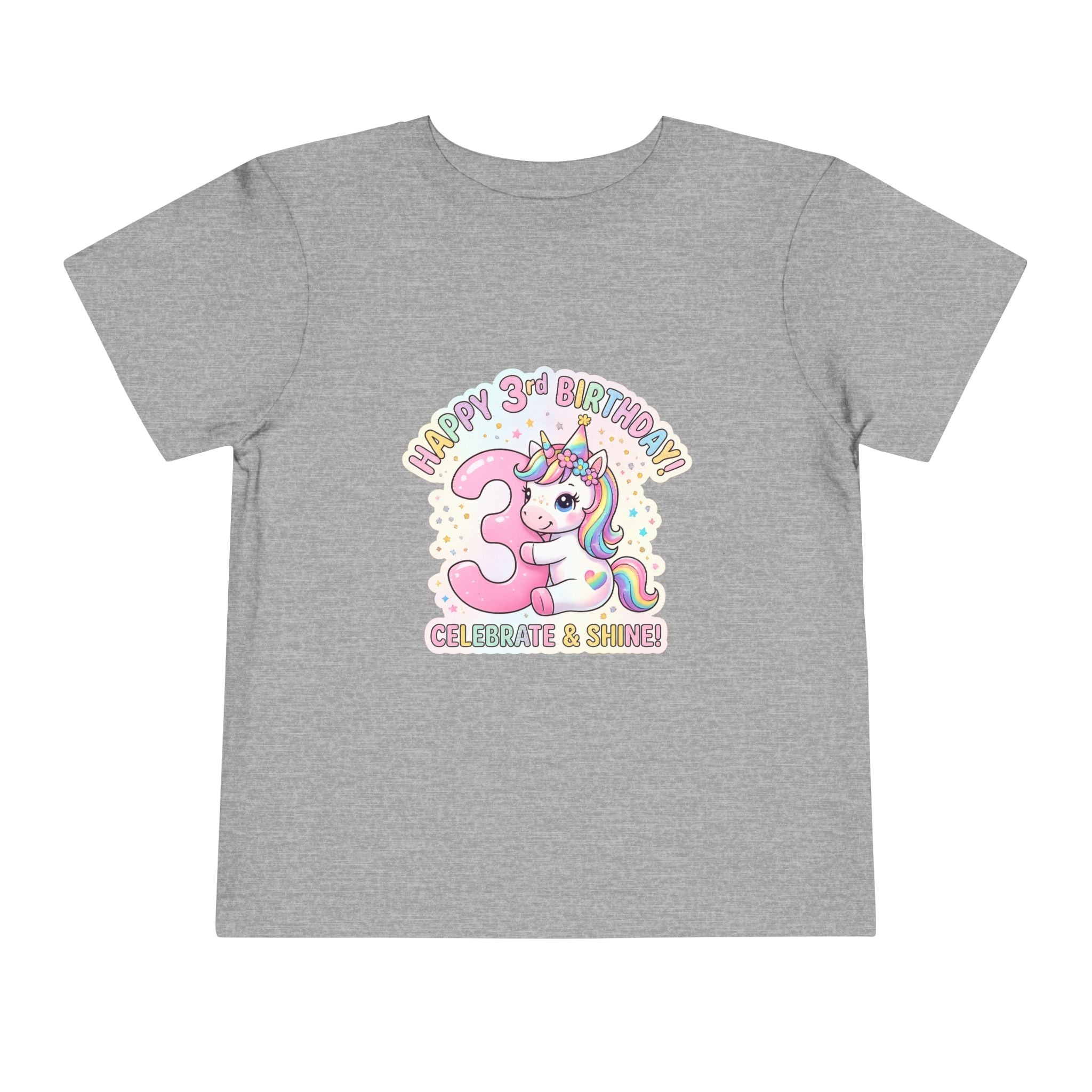 Toddler Unicorn 3rd Birthday Tee — "Happy 3rd Birthday!" Celebrate & Sparkle