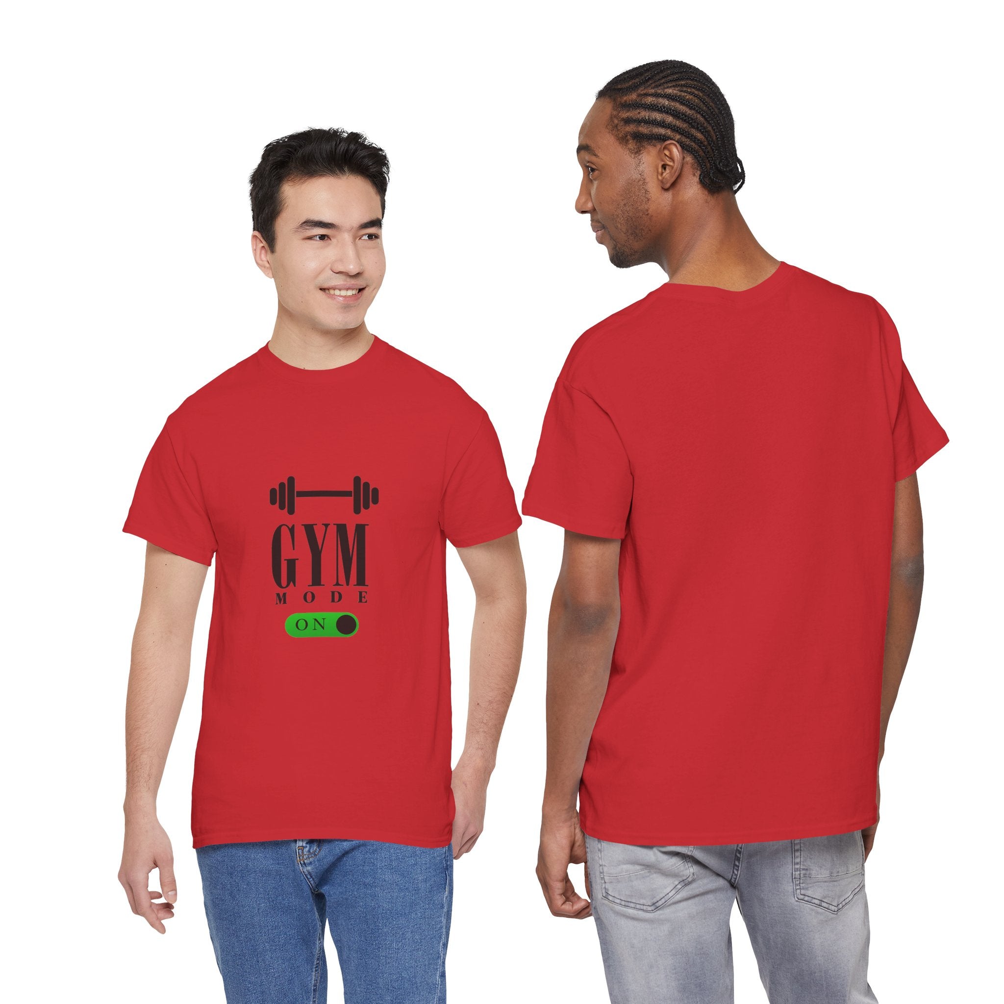 Gym Mode On T-Shirt — Workout Tee with Barbell Graphic