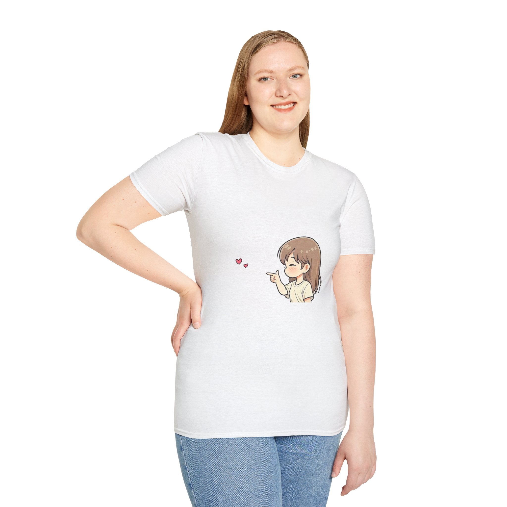 Kawaii Girl Blowing Hearts T-Shirt — Cute Anime Graphic Tee