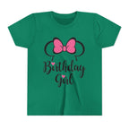 Birthday Girl Youth Tee — Pink Bow Party Shirt for Girls