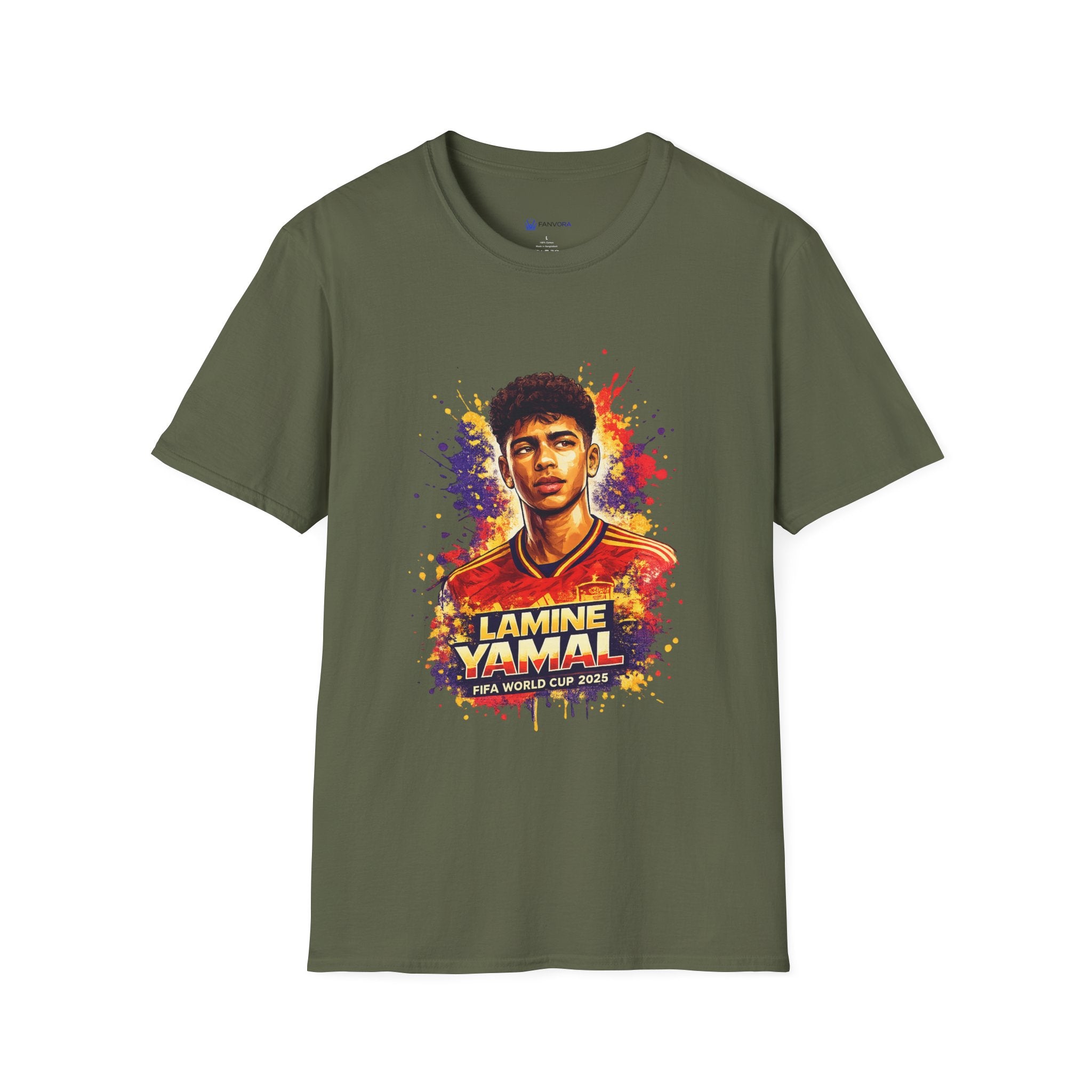 Soccer Player Portrait T-Shirt — 'Spain Legend' Watercolor Graphic Tee
