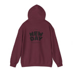 New Day Hoodie — "I'm Happy" Minimal Positive Graphic Sweatshirt.