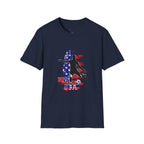 USA Soccer Player Silhouette T-Shirt — American Flag Soccer 2026 Fan Tee