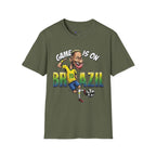 Brazilian Soccer comic style  figure T-Shirt — "Game Is On" Caricature Neymar Fan Tee
