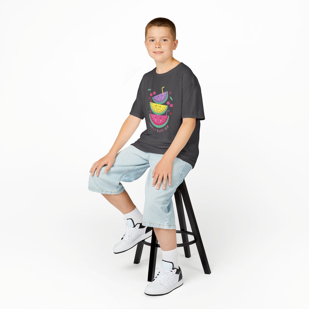 Kids T-Shirt — Cute Stacked Watermelon Illustration with "Sweet Things" Text