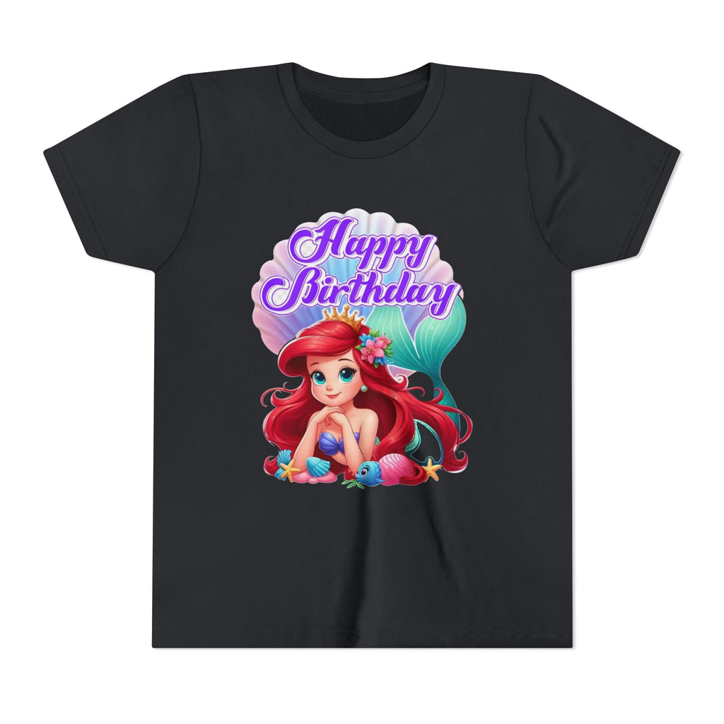 Birthday Youth Tee - Cute Mermaid "Happy Birthday" Graphic