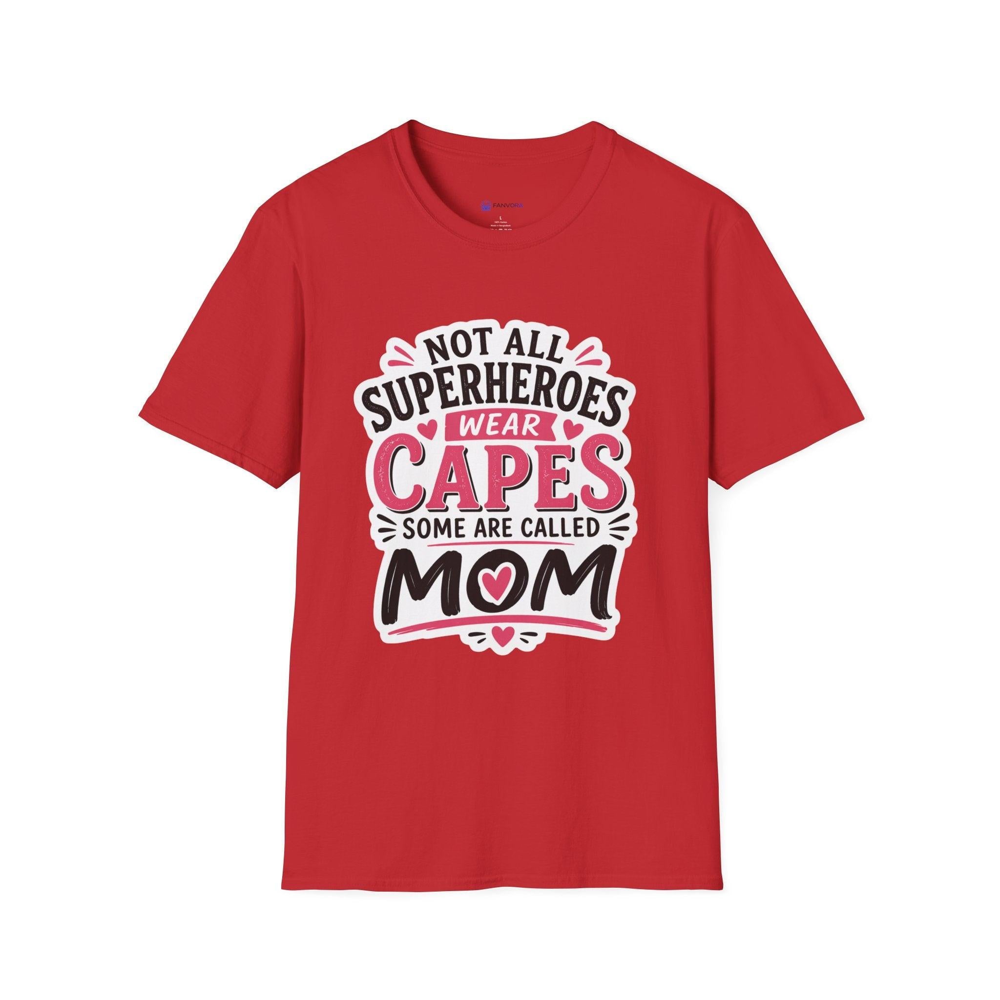 Premium Quality - Mom Superhero T-Shirt - "Not All Superheroes Wear Capes" Graphic Tee.