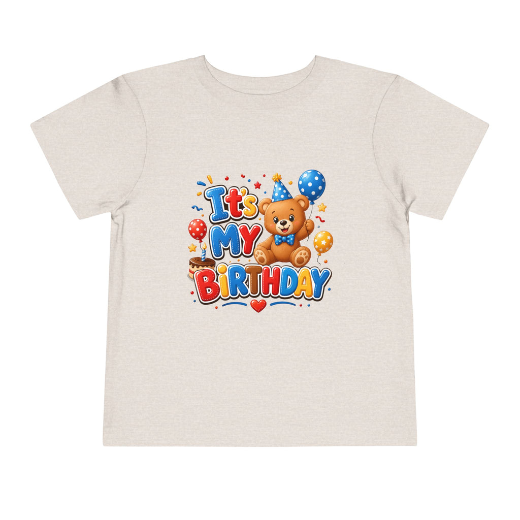 Toddler Birthday Tee — "It's My Birthday" Bear Party Shirt
