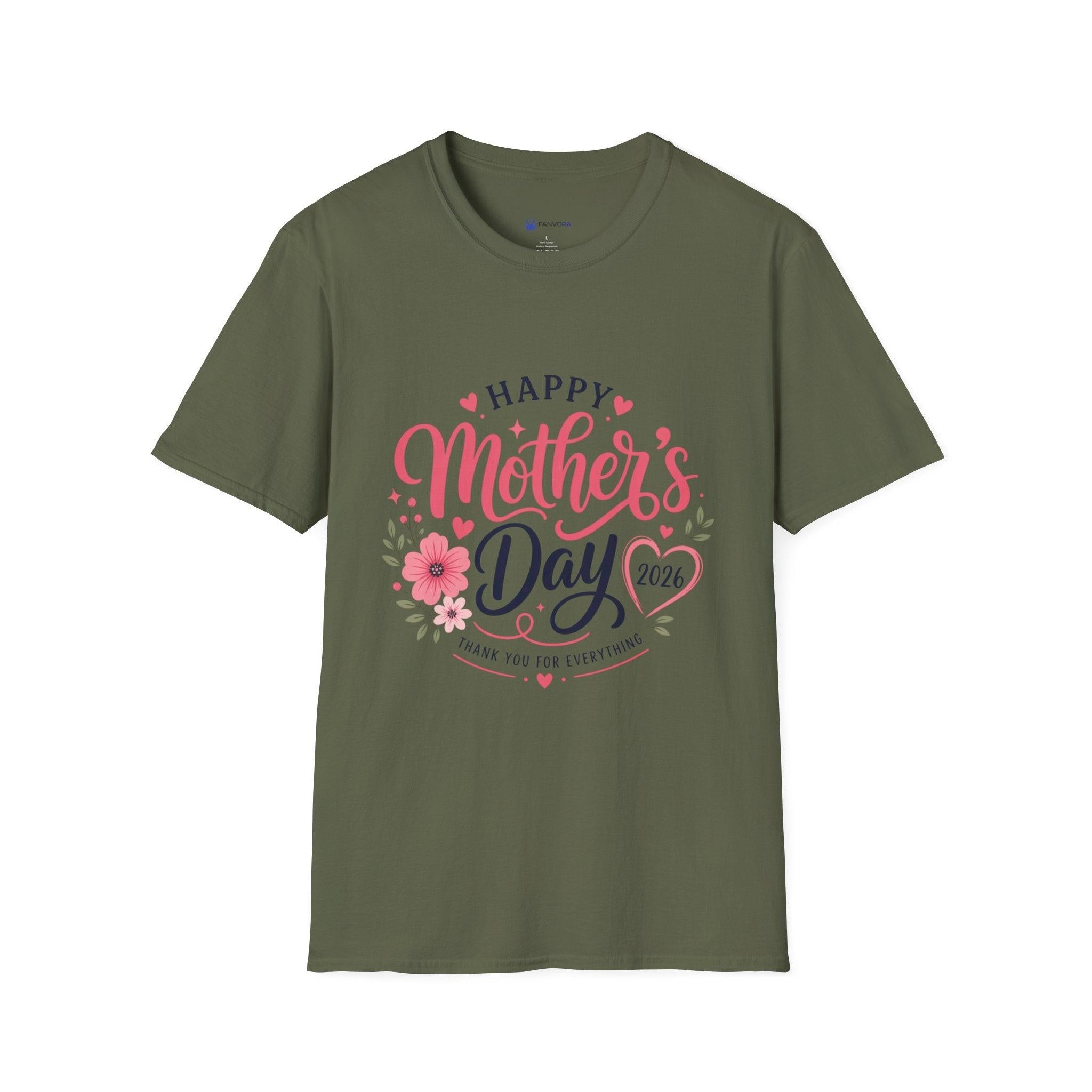Mother's Day 2026 T-Shirt — "Happy Mother's Day 2026" Floral Tee.