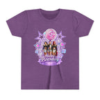 Girls' 5th Birthday Tee - 'Happy Birthday' Glitter Stars Design