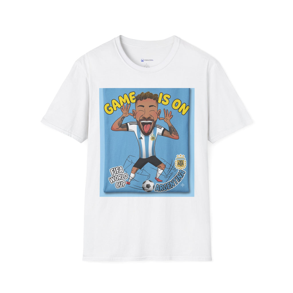 Soccer Fan T-Shirt — "Game Is On" Cartoon Player Graphic
