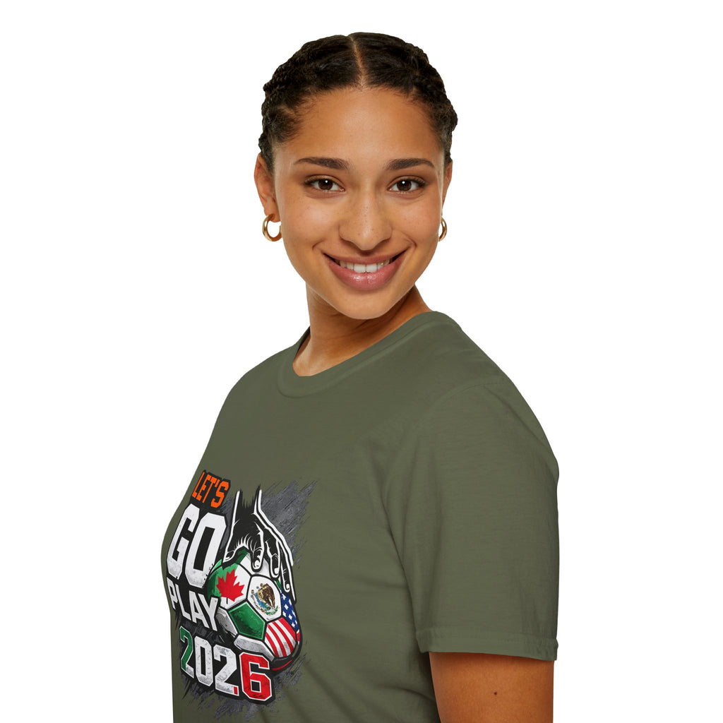 Let's Go Play 2026 Soccer T-Shirt — International Flags Tournament Tee