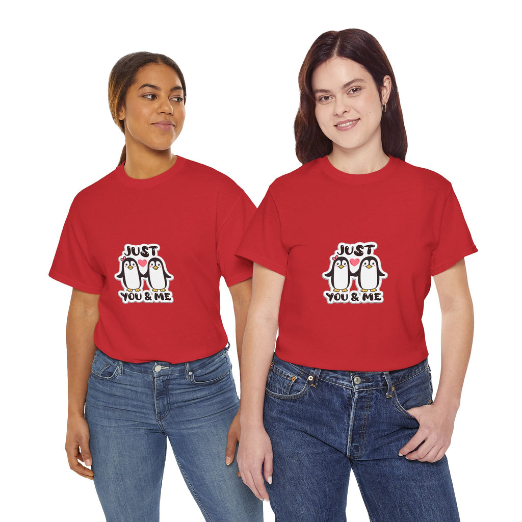 Just You & Me Penguin Tee — Cute Couples Graphic T-Shirt