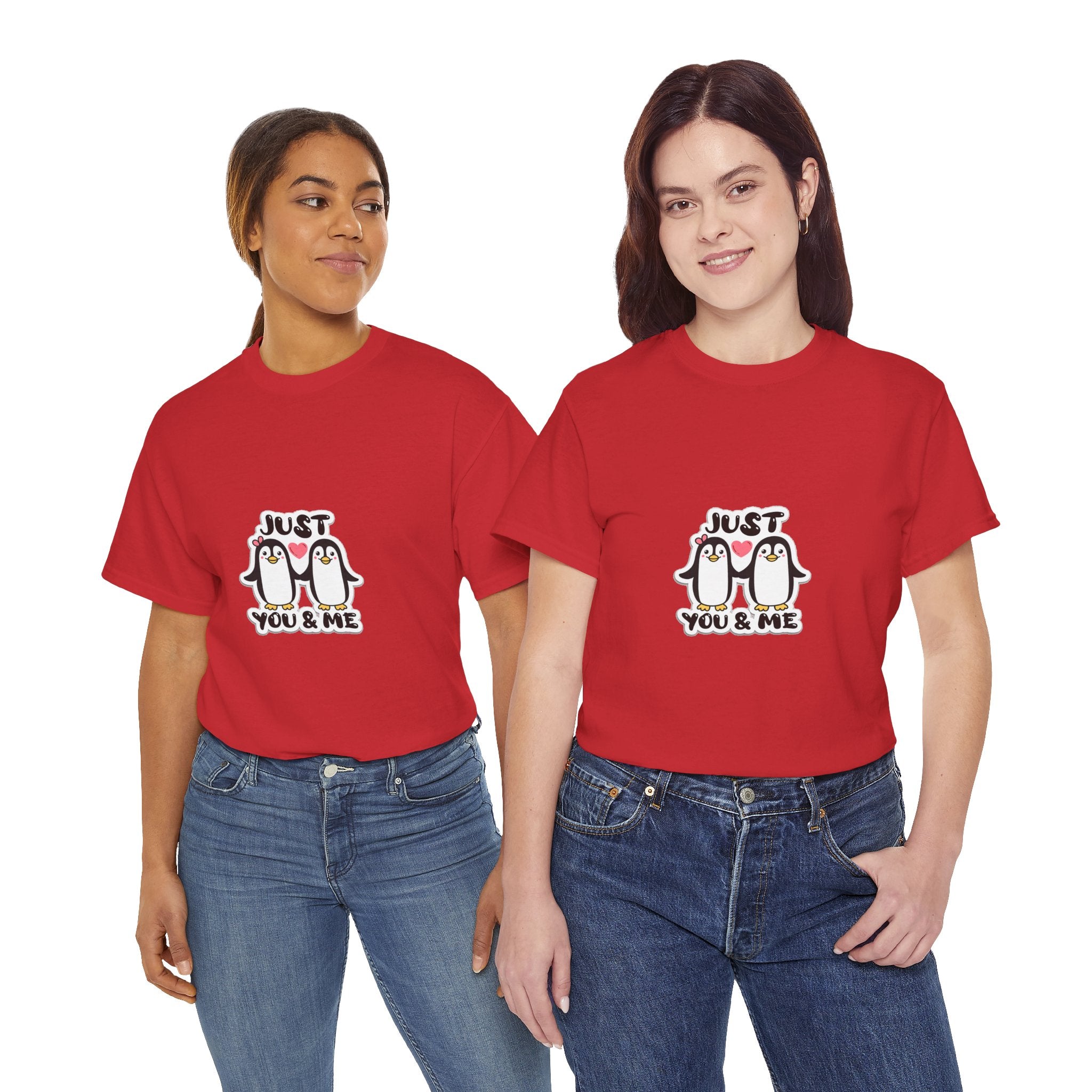 Just You & Me Penguin Tee — Cute Couples Graphic T-Shirt