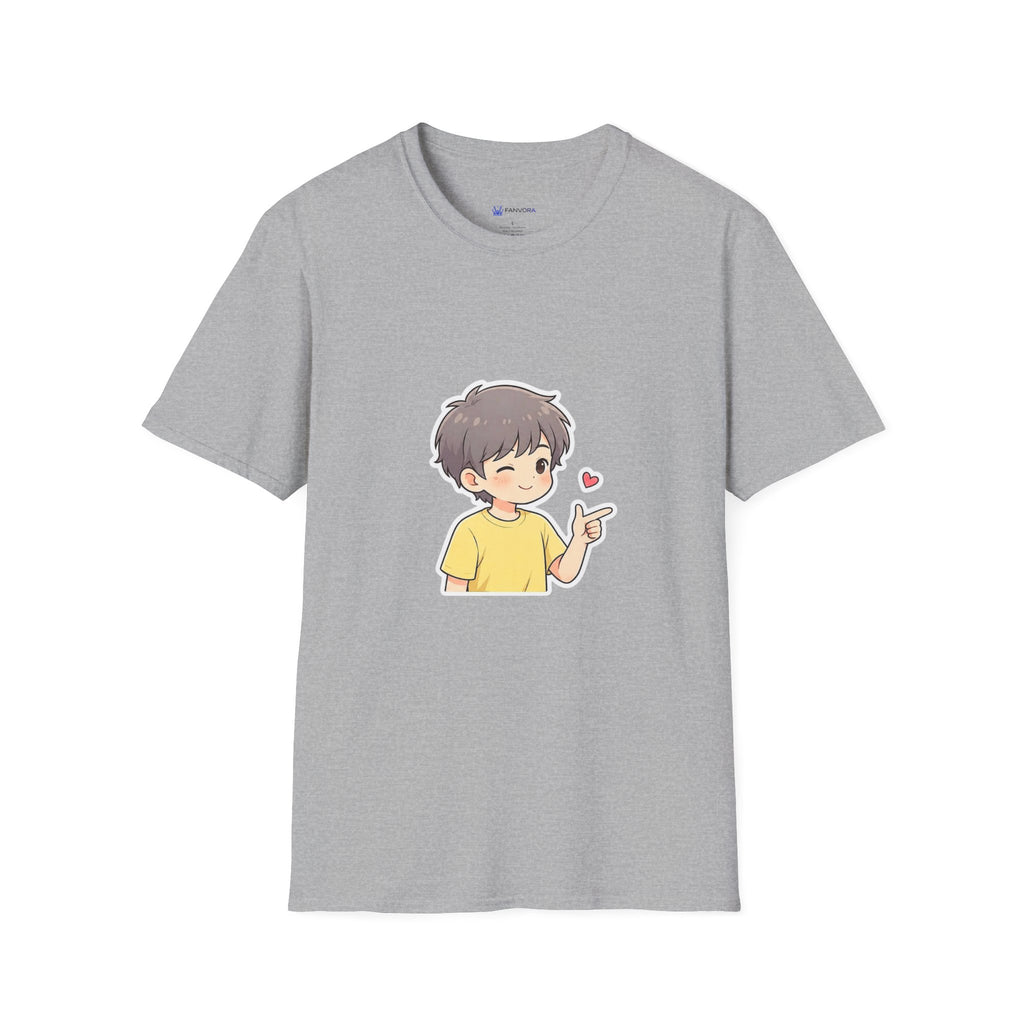 Cute Boy Cartoon Heart T-Shirt – Kawaii Cute Kid Character Tee