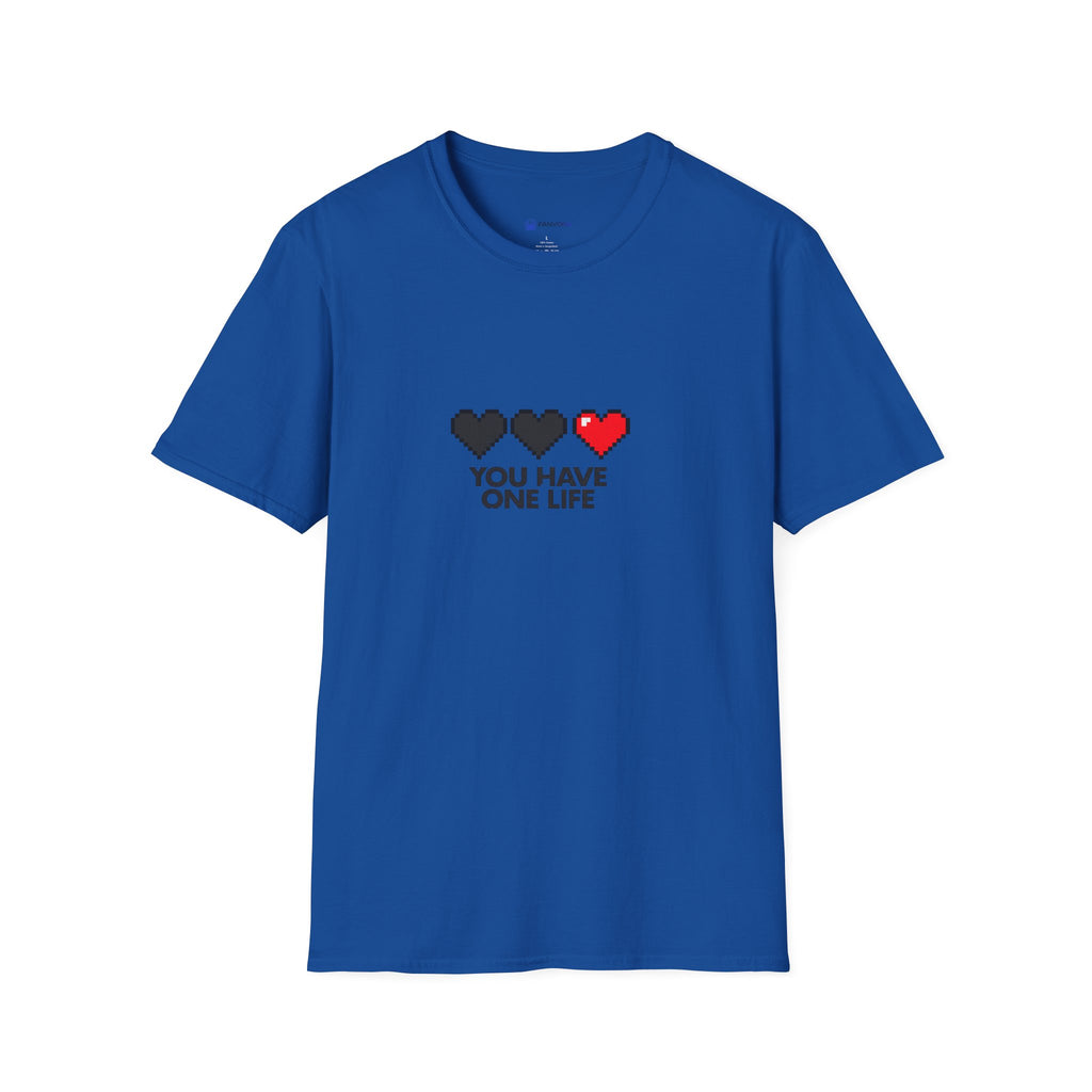 T-Shirt — Pixel Heart "You Have One Life" Graphic Tee