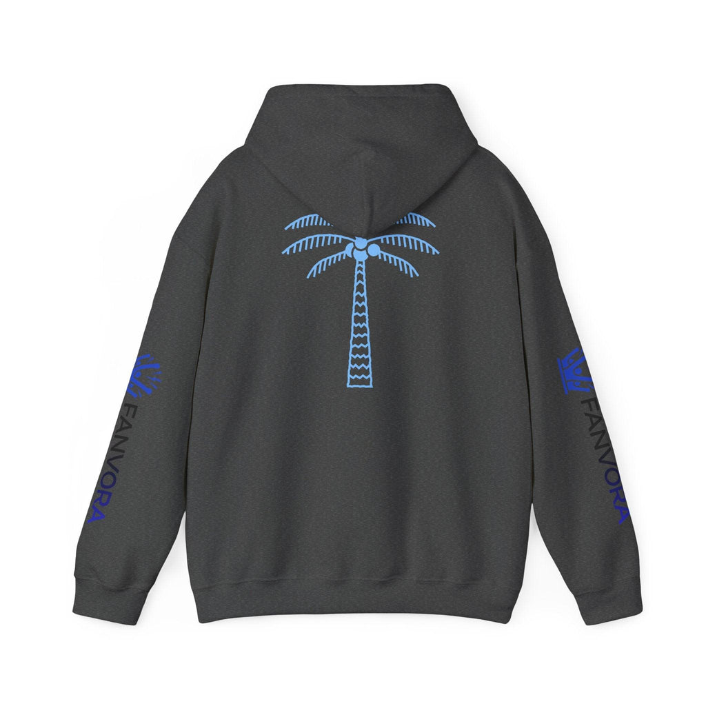 Unisex Midnight Run Hoodie — Retro Palm Beach Graphic Hooded Sweatshirt.