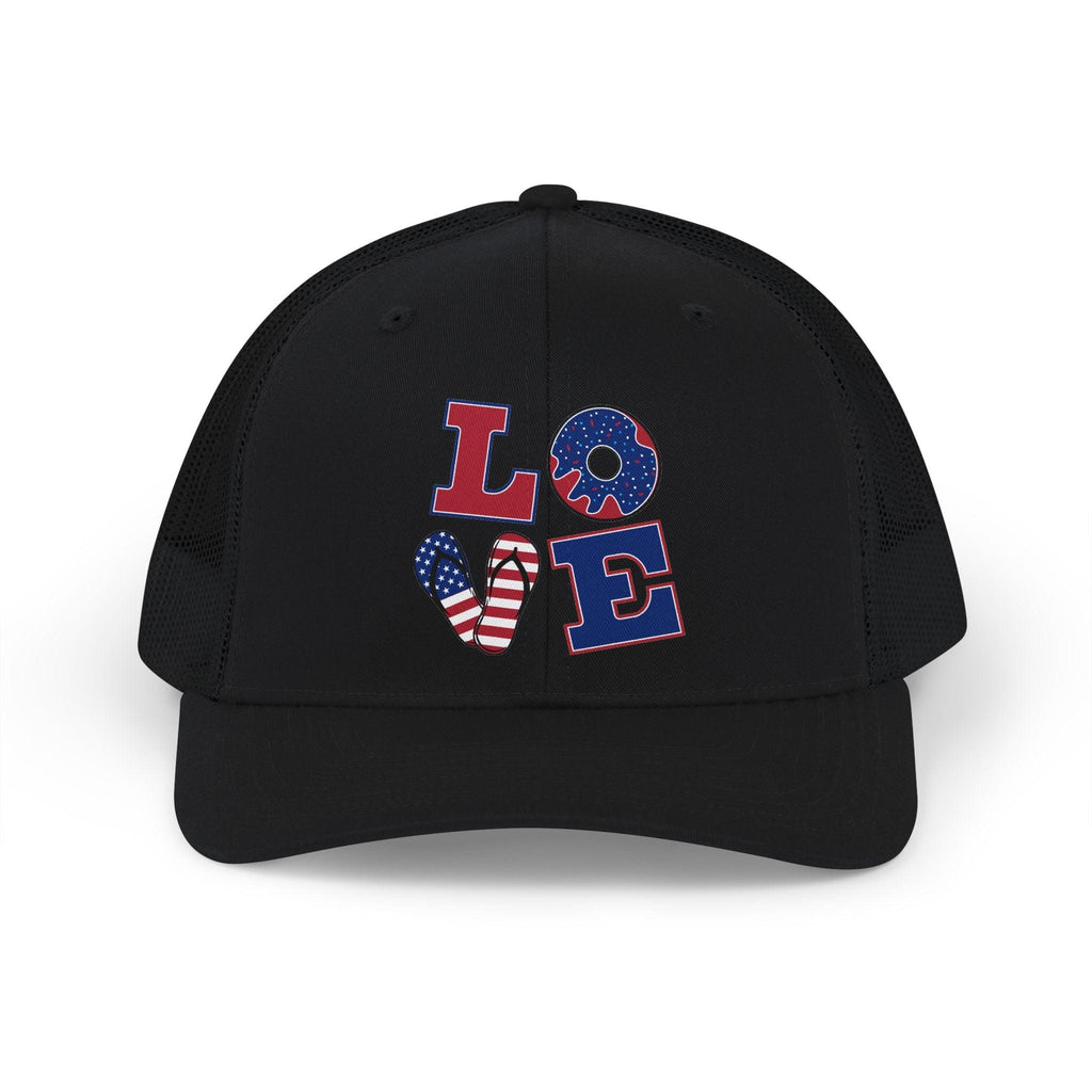 Patriotic LOVE USA flag trucker cap