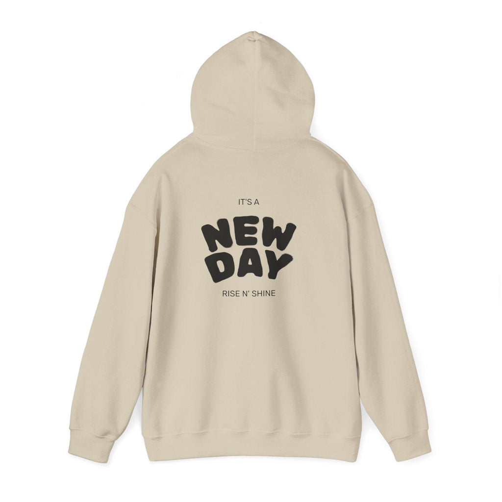 New Day Hoodie — "I'm Happy" Minimal Positive Graphic Sweatshirt.