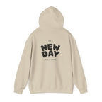 New Day Hoodie — "I'm Happy" Minimal Positive Graphic Sweatshirt.