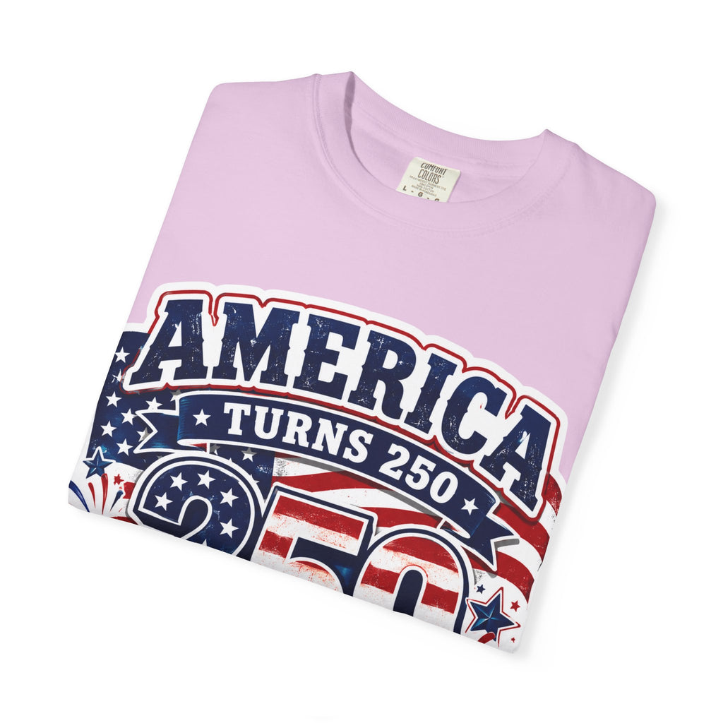 America Turns 250 T-Shirt – "Freedom Looks Good For Its Age" Patriotic 4th of July Tee