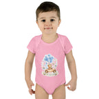 Baby Bodysuit - Blue Teddy Bear with Balloons "Happy Birthday" Infant Onesie