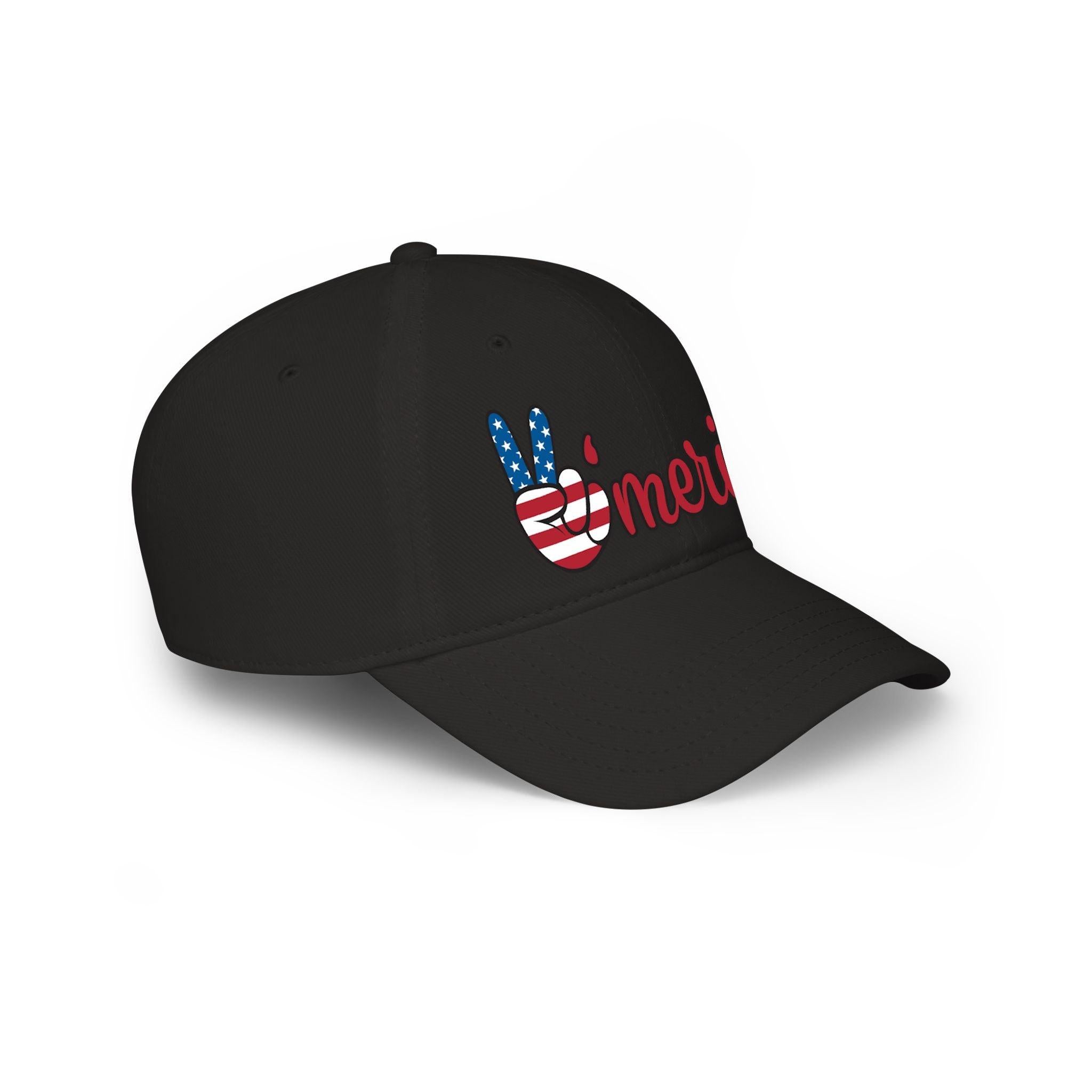 Merica peace sign patriotic baseball cap