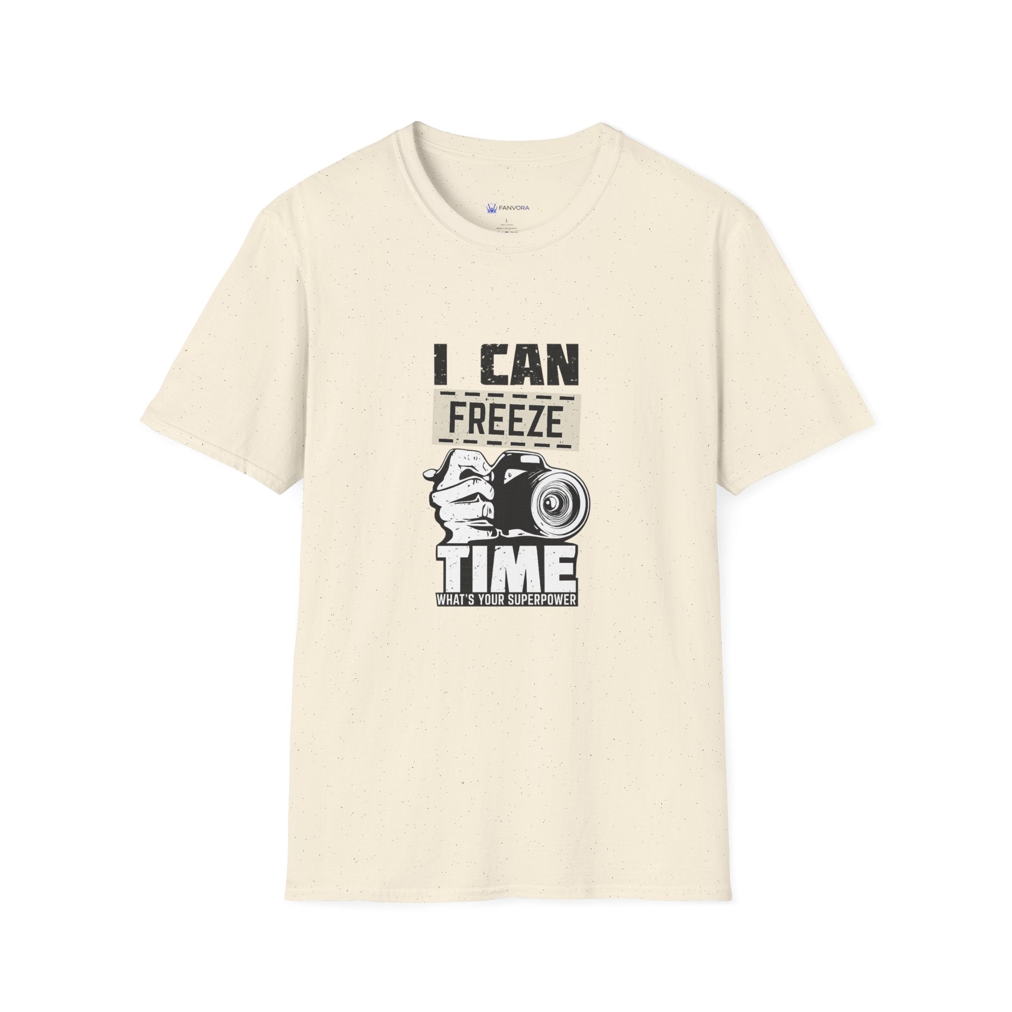 I Can Freeze Time Camera T‑Shirt — Vintage Photographer Quote Tee