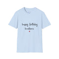 Birthday T‑Shirt — “Happy Birthday Handsome” Script Tee
