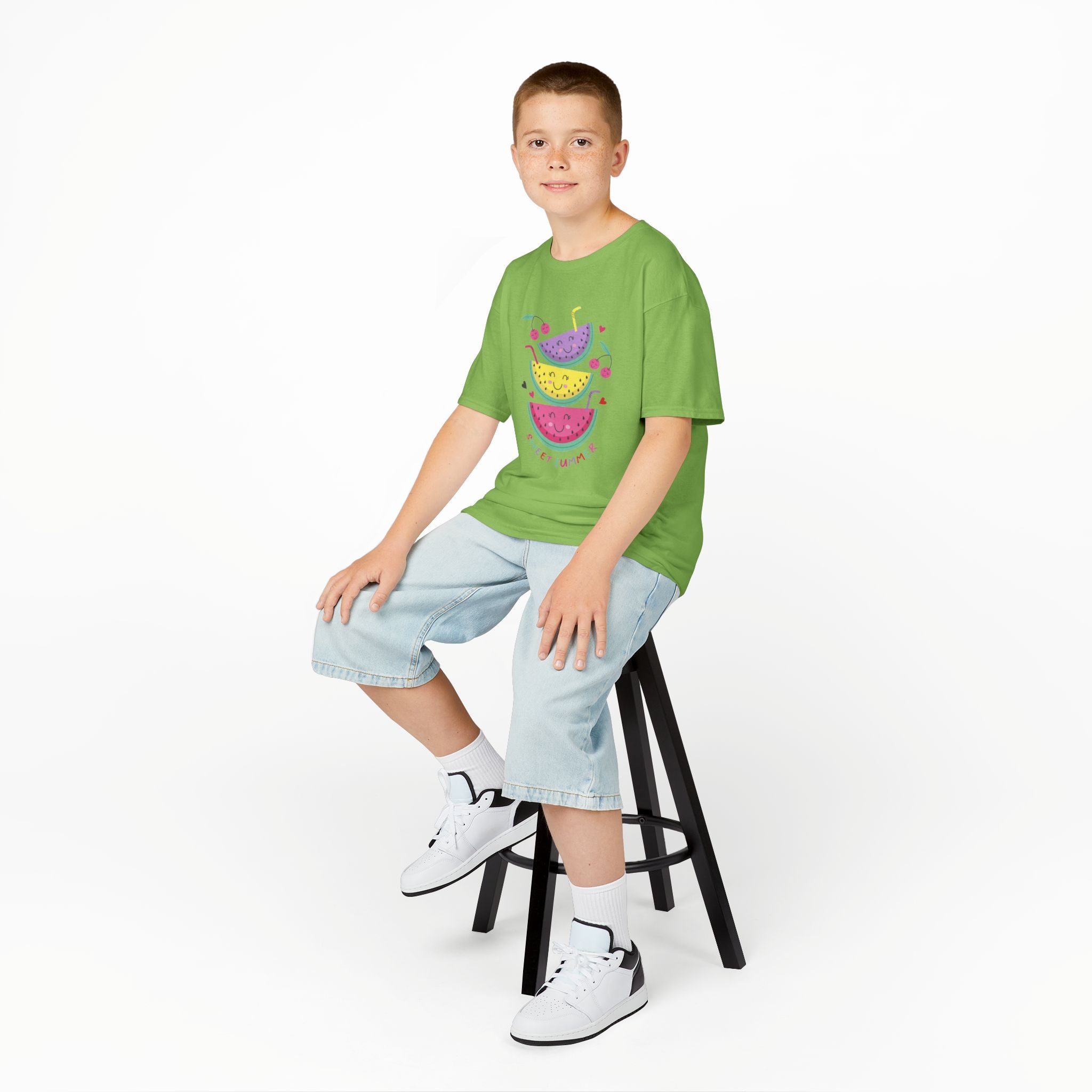 Kids T-Shirt — Cute Stacked Watermelon Illustration with "Sweet Things" Text