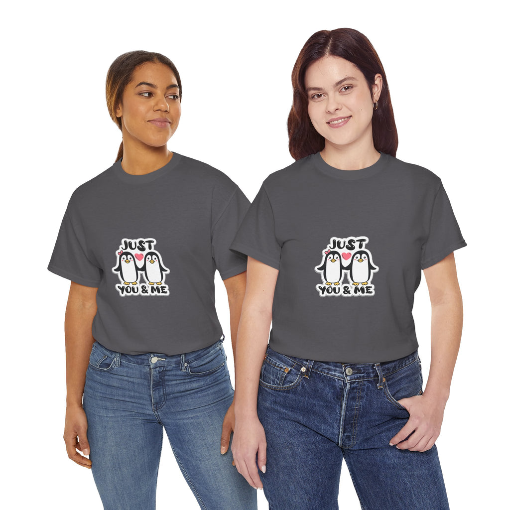 Just You & Me Penguin Tee — Cute Couples Graphic T-Shirt