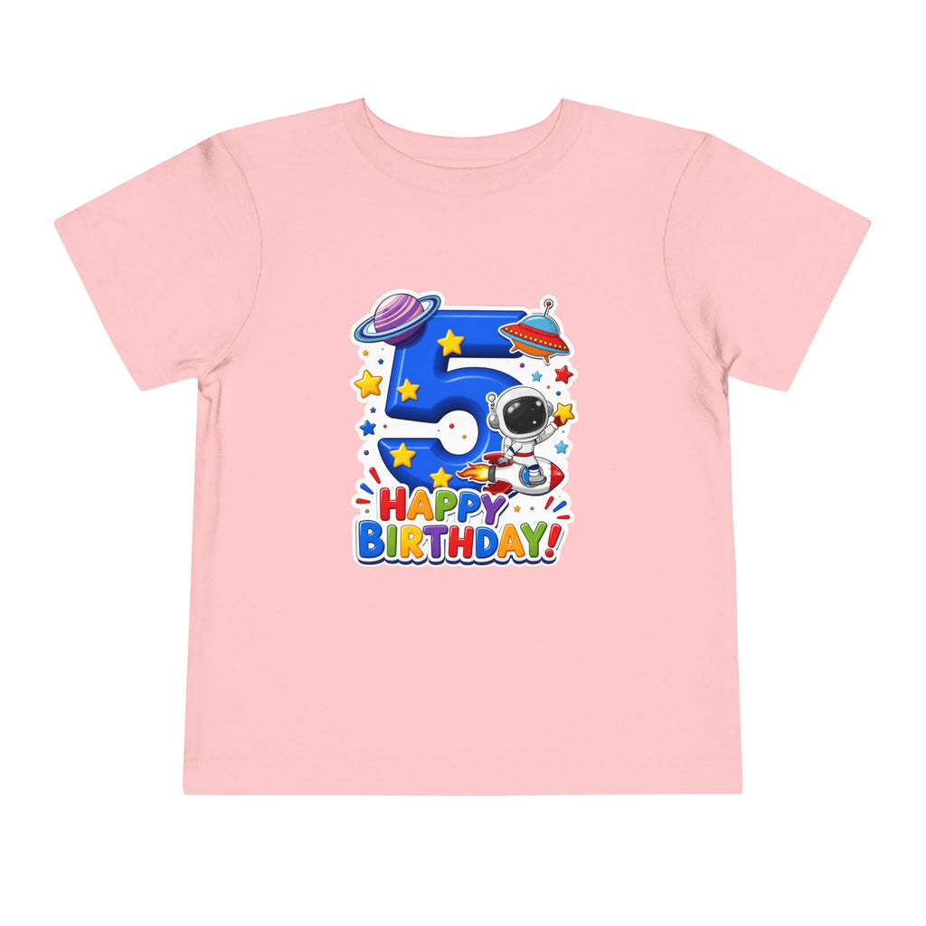 Kids' 5th Birthday Space Tee - Happy Birthday Astronaut Shirt for Toddlers