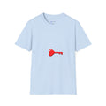 Heart Key T-Shirt — Minimal Red Key Heart Graphic Tee