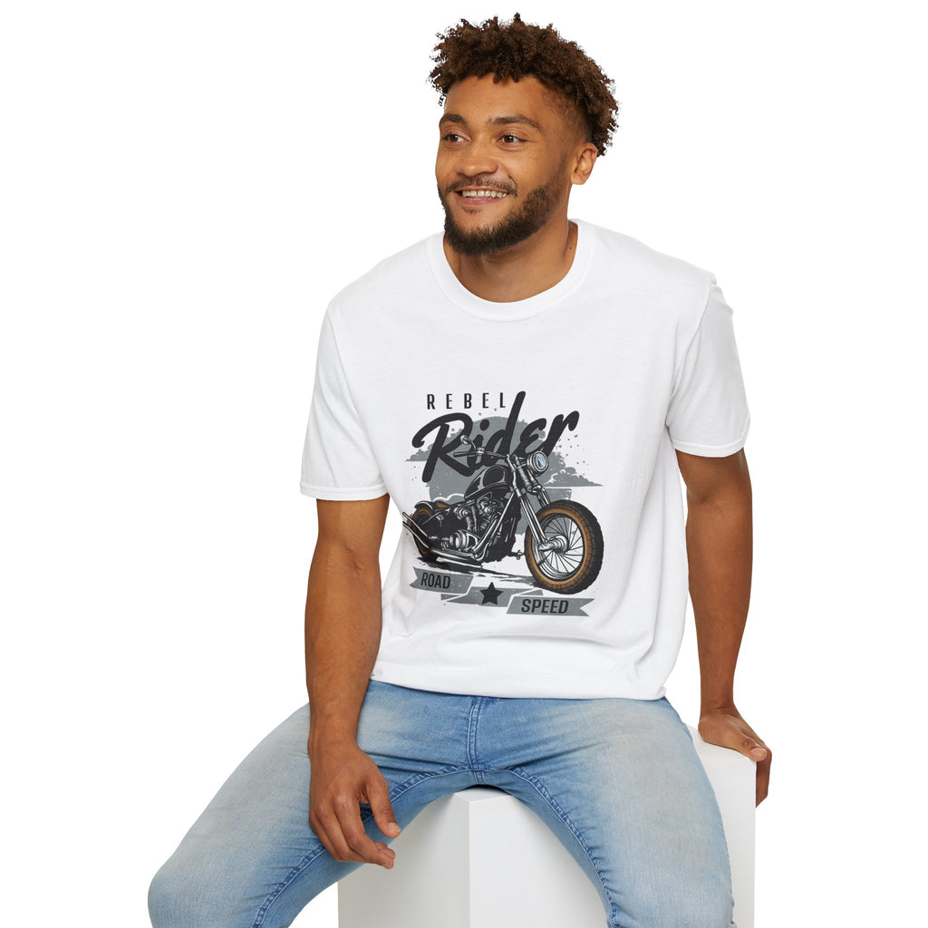 Rebel Rider Motorcycle T-Shirt — Vintage Biker Graphic Tee