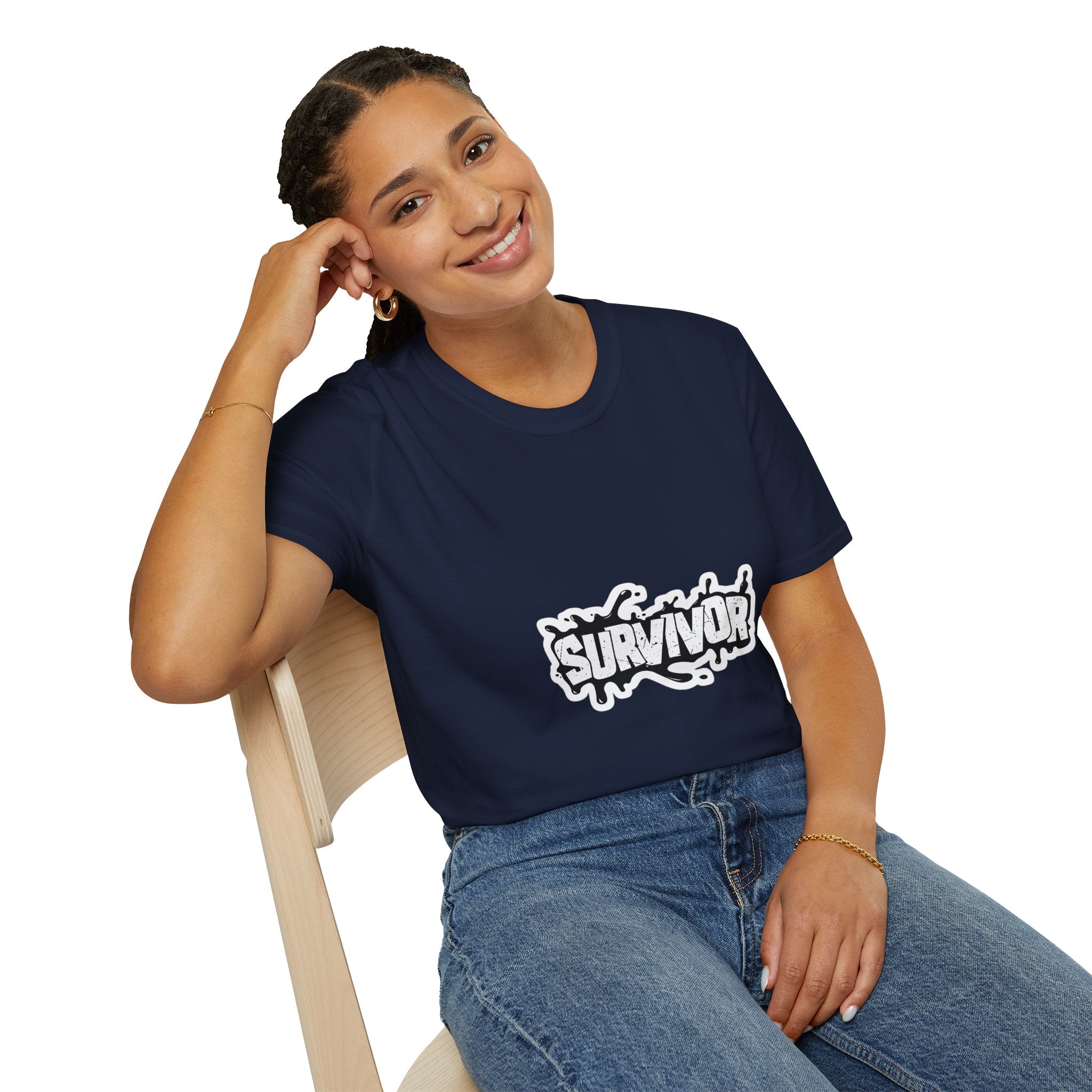 Survivor Graphic T-Shirt — Bold Grunge Logo Tee for Cancer, Trauma & Recovery Awareness