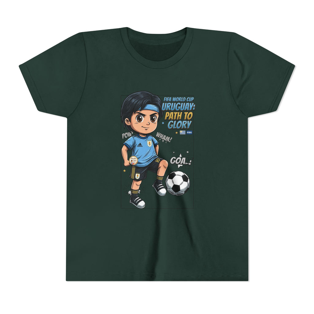 Youth Soccer Tee – Cute Cartoon Player "Ready to Score" Kids Jersey