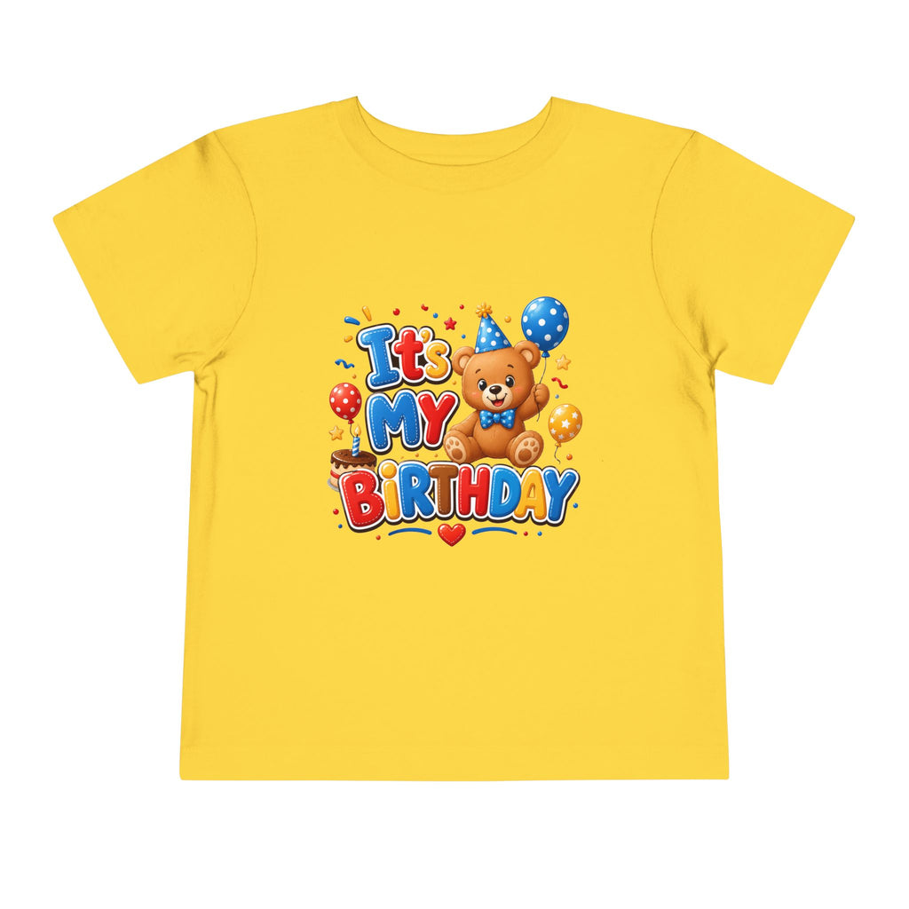 Toddler Birthday Tee — "It's My Birthday" Bear Party Shirt
