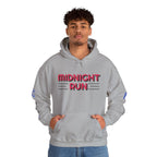 Unisex Midnight Run Hoodie — Retro Palm Beach Graphic Hooded Sweatshirt.