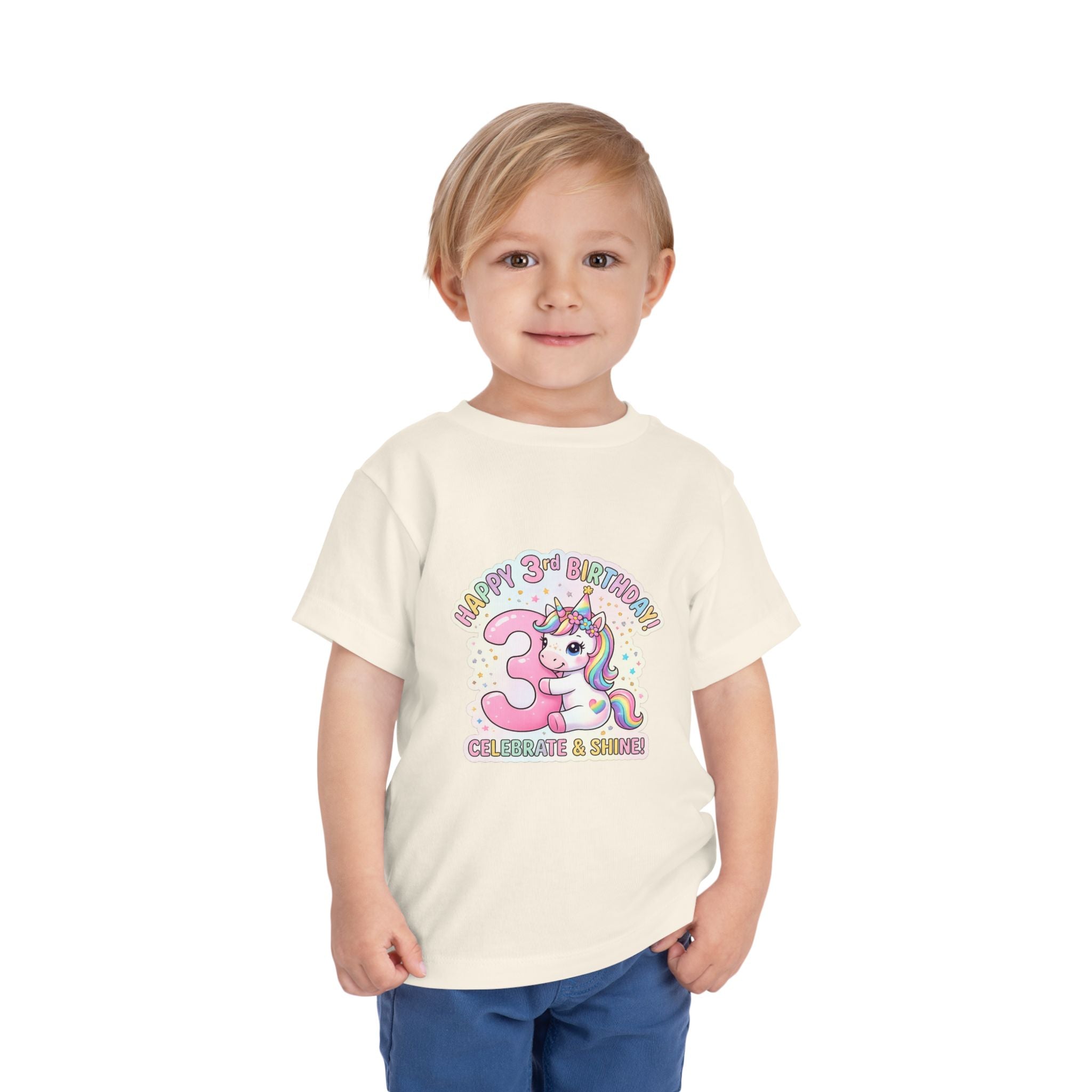 Toddler Unicorn 3rd Birthday Tee — "Happy 3rd Birthday!" Celebrate & Sparkle