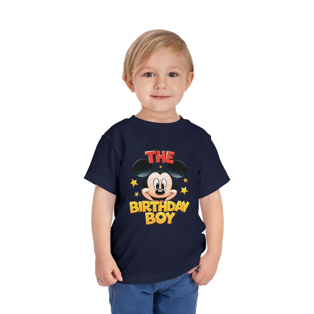 Toddler Tee — "The Birthday Boy" Cartoon Mouse Party Shirt