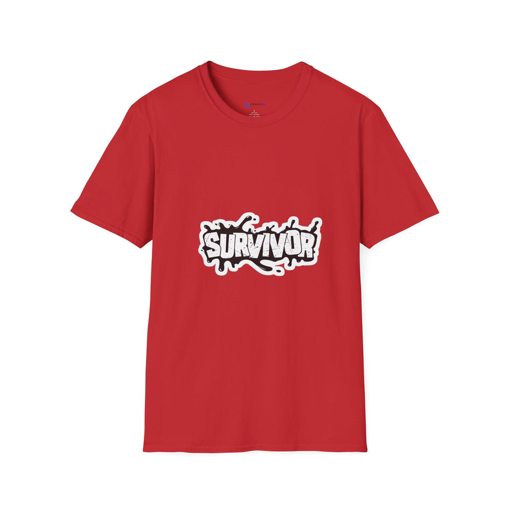 Survivor Graphic T-Shirt — Bold Grunge Logo Tee for Cancer, Trauma & Recovery Awareness
