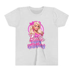 Youth Tee — "Barbie Happy Birthday" Pink Birthday Graphic Shirt