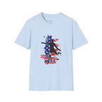 USA Soccer Player Silhouette T-Shirt — American Flag Soccer 2026 Fan Tee