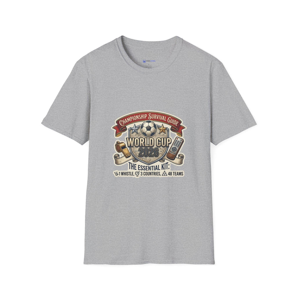 Unisex - World Cup Survival Guide T-Shirt — "The Essential Kit" Soccer Fan Tee.